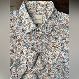 Paul Smith - all cotton floral pattern dress shirt Size 17” neck